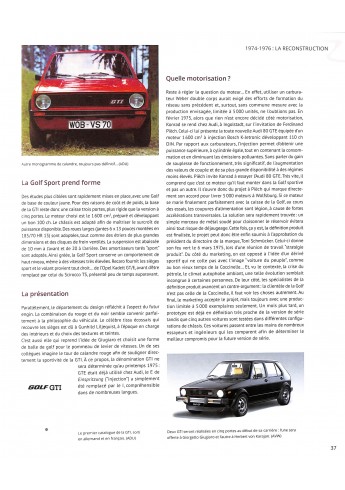VW Golf, série 1 et dérivés