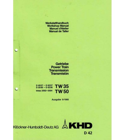 D42 - Werkstatthandbuch Getriebe Deutz TW35 TW50