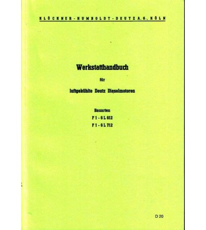 Werkstatthandbuch für luftgekühlte Deutz Dieselmotoren Voorkant