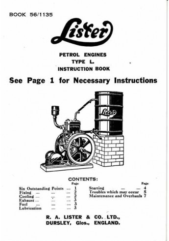 Lister Petrol Engines Type L  Voorkant