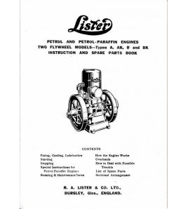 Lister Instruction and Spare Parts Book Voorkant