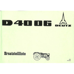 Ersatzteilliste Deutz D4006, onderdelenlijst