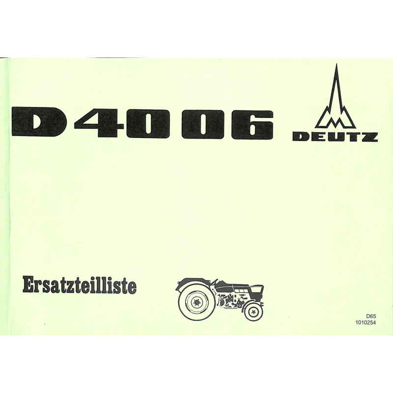 Ersatzteilliste Deutz D4006, onderdelenlijst