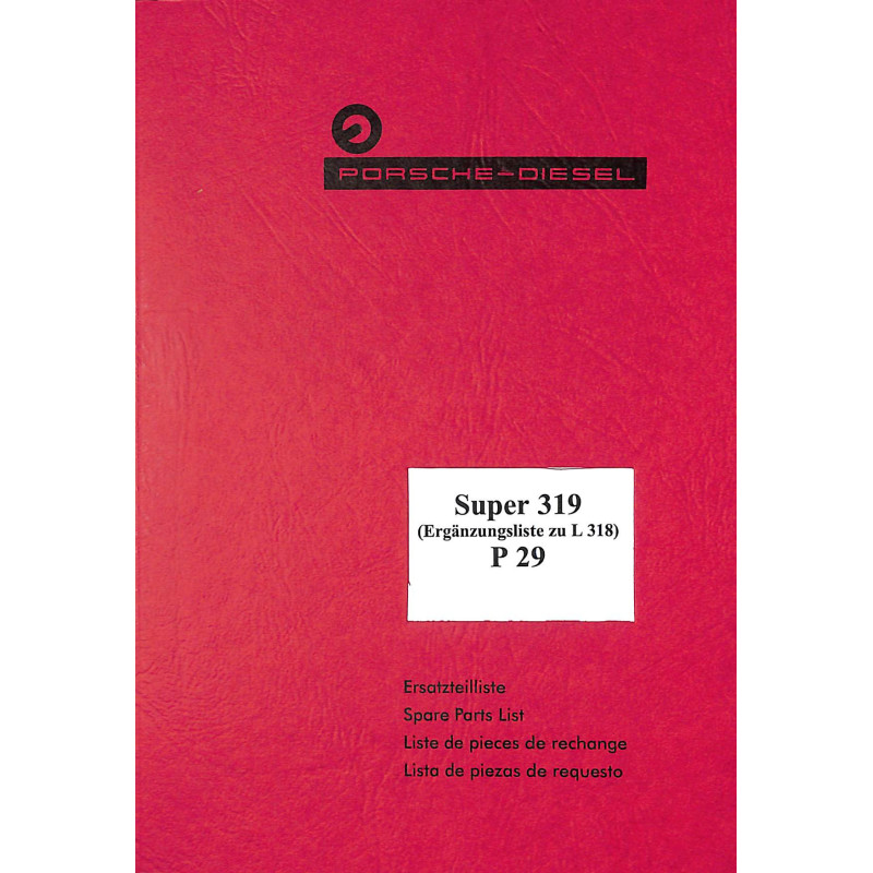 Ersatzteilliste Porsche-Diesel Super319, L318, onderdelenlijst