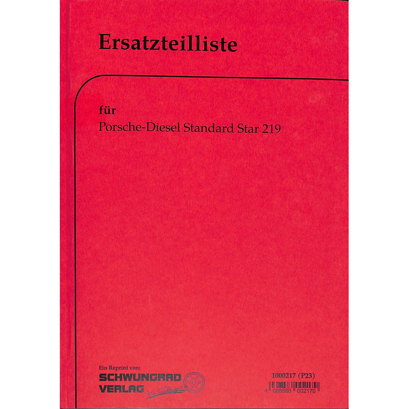 P-23 Ersatzteilliste Porsche-Diesel Standard Star 219, onderdelenlijst