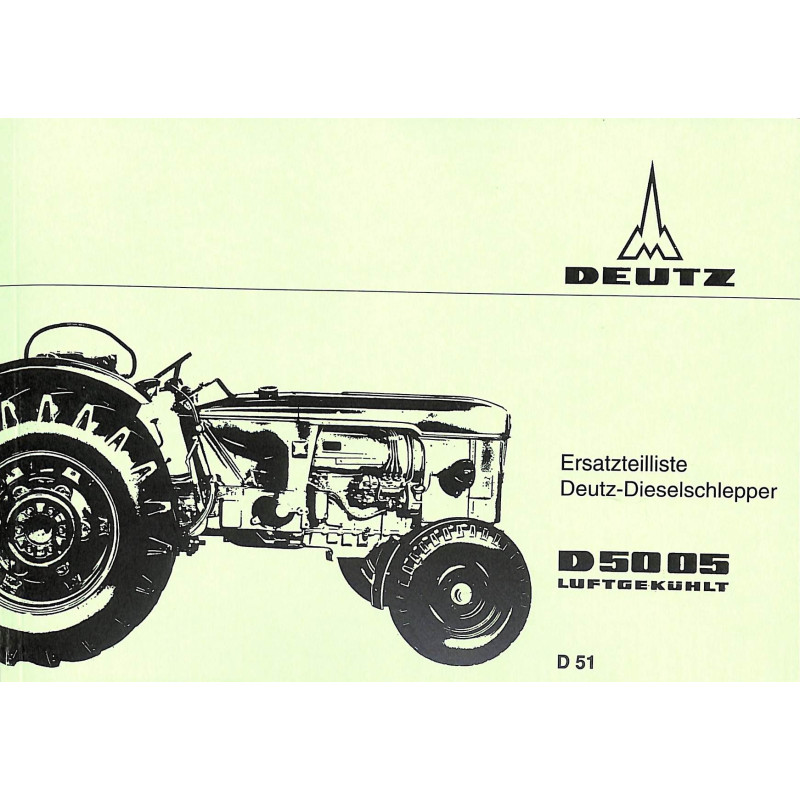 Ersatzteilliste Deutz-Dieselschlepper D5005, onderdelen lijst