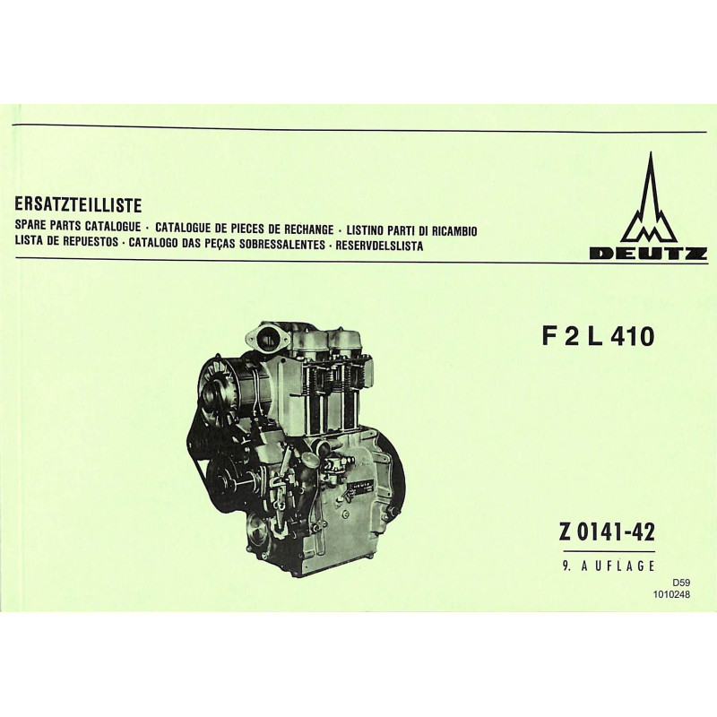 Ersatzteilliste Deutz F2L410 Z0141-42, onderdelen lijst
