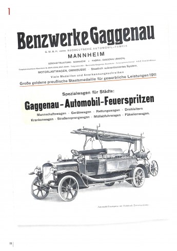 Deutsche Feuerwehr Fahrzeuge in Historischen Prospekten