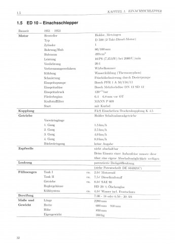 Holder Datenbuch aller Einachs- und Vierradschlepper Voorkant