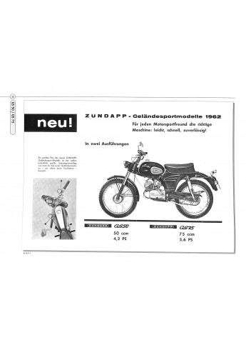 Zündapp Prospekte  - Motorrad & Roller 1947-1984 Voorkant