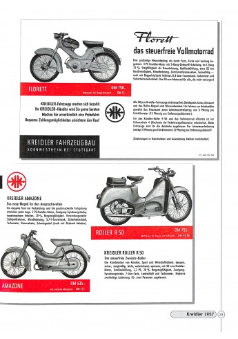 Kreidler Prospekte 1950-1982 Voorkant
