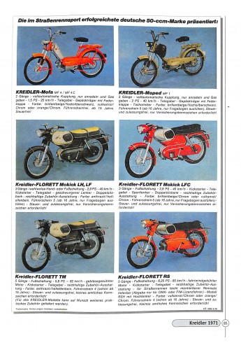 Kreidler Prospekte 1950-1982 Voorkant
